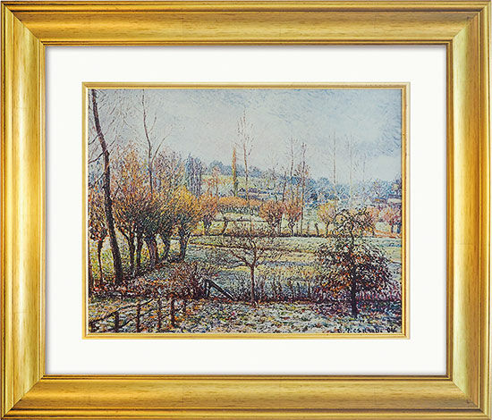 Beeld "Hoarfrost in Eragny", ingelijst von Camille Pissarro