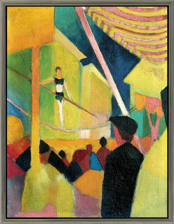 Picture "Rope Dancer" (c. 1913), framed by August Macke