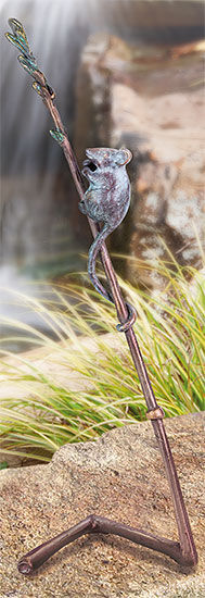Tuinbeeld "Stalk met muis", brons
