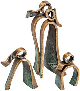 3-teilige Skulpturengruppe "Familie", Bronze