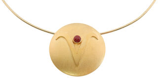 Zodiac necklace "Aries" (21.03.-20.04.) with lucky stone jasper