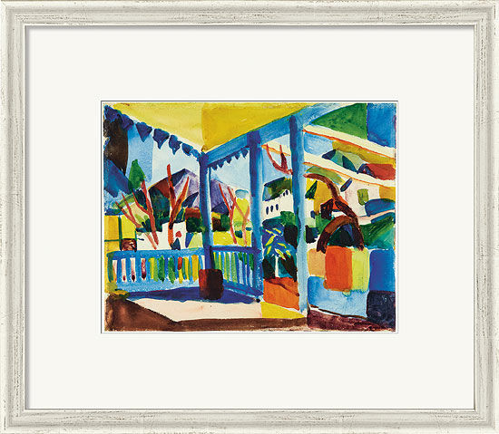 Picture "Terrace of the St. Germain Country House" (1914), framed by August Macke