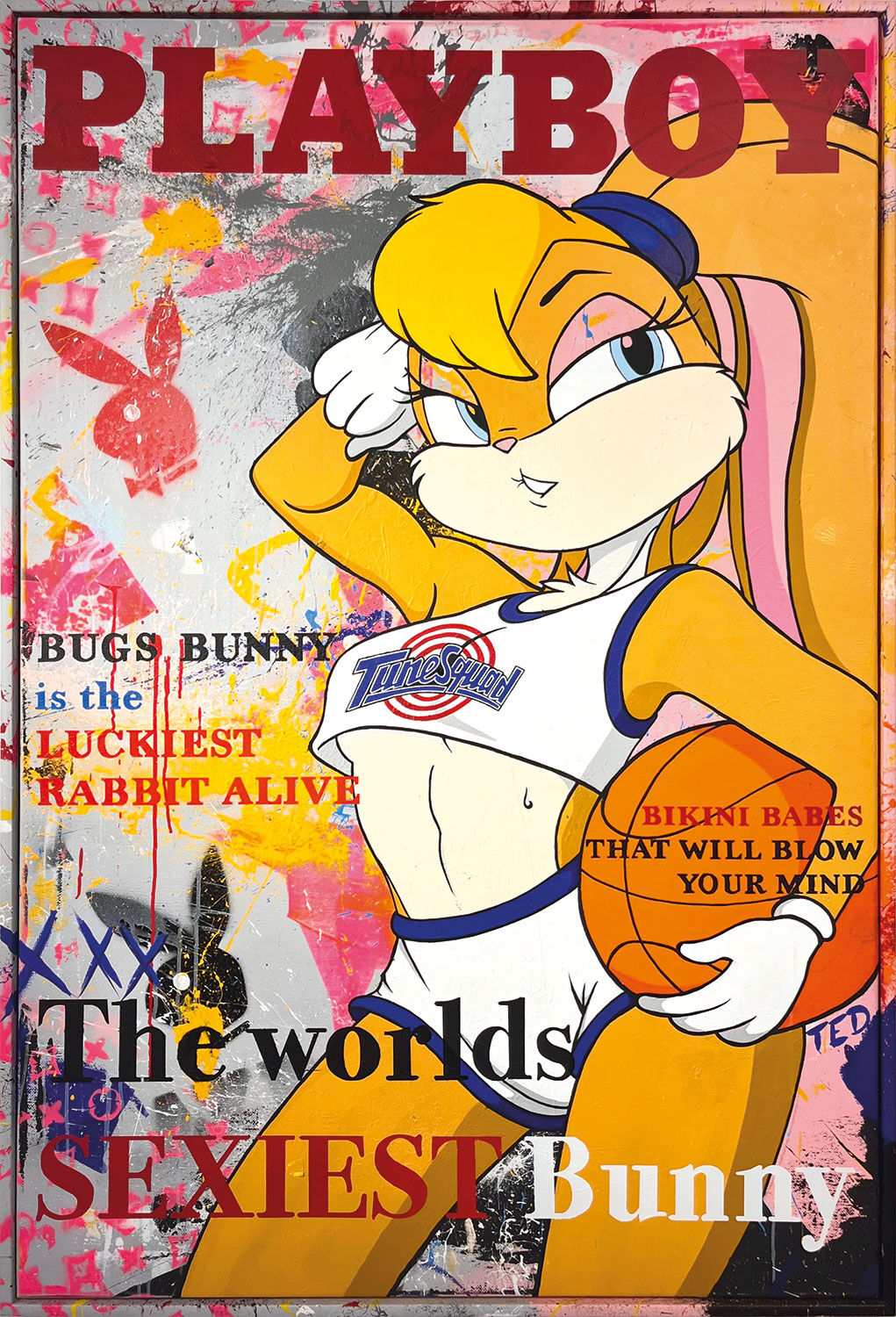 Tavla "Lola Bunny" (2025) (Original / Unika föremål), inramad av TED