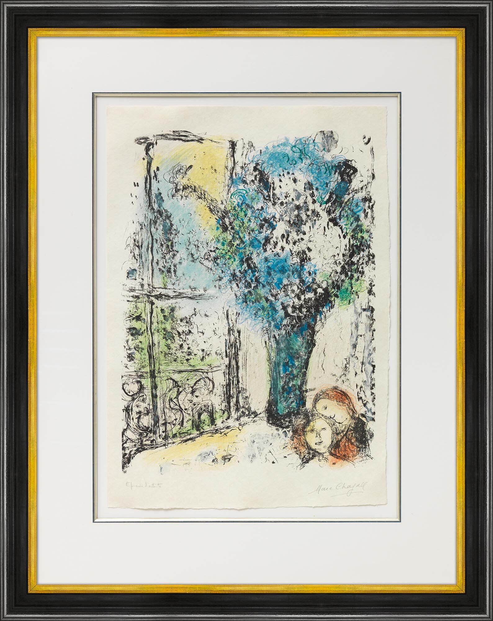 Obraz "Le Bouquet bleu" (1974) od Marc Chagall