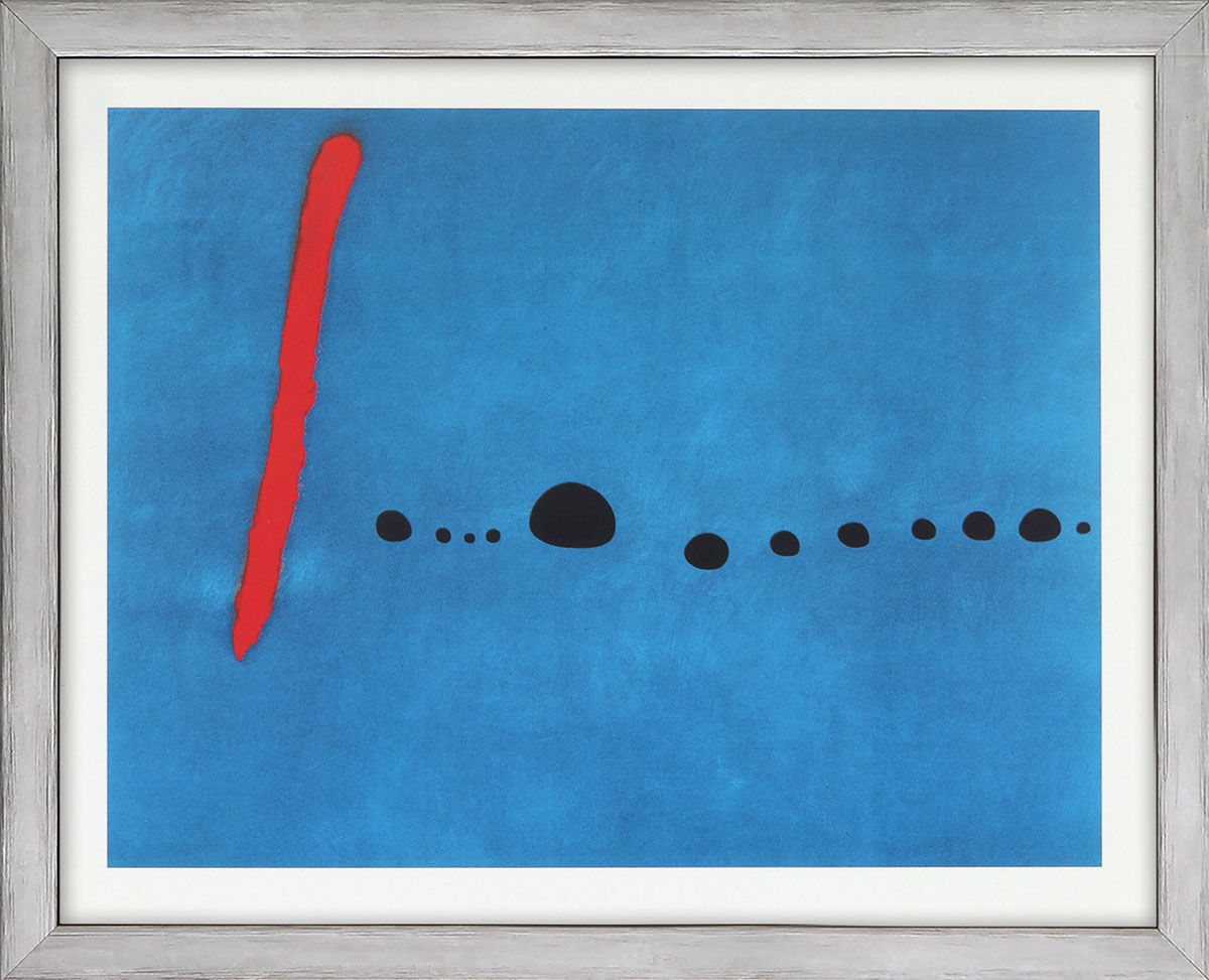 Billede "Bleu II", indrammet af Joan Miró