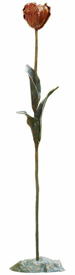 Objet de jardin "Grande tulipe", bronze