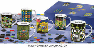 Set of 6 mugs "Magic Mugs", porcelain