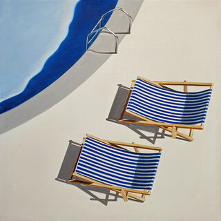 Beeld "Striped Deckchairs" (2023) (Uniek stuk) von Alex Krull