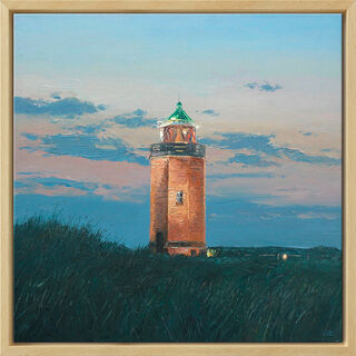 Picture "Lighthouse in Kampen" (2021) (Original / Unique piece), framed by Peter Witt
