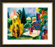 Billede "I slotshaven i Oberhofen" (1914), sort og gylden indrammet version af August Macke