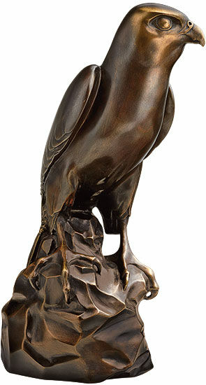 Sculpture "Falcon", version en bronze collé von Thomas Schöne
