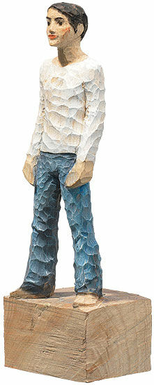 Sculptuur "Man", afwerking in gegoten hout von Michael Pickl