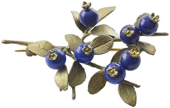 Brosche "Blueberry Fields"