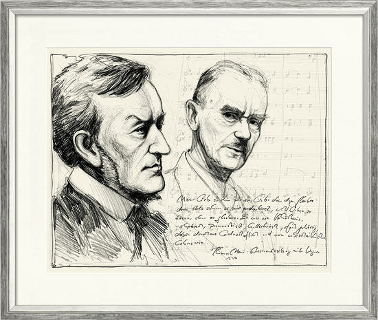 Tableau "Amour sans foi - Thomas Mann et Richard Wagner" (2011), encadré von Andreas Noßmann