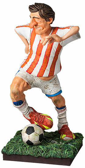 Sportsman caricature "The Football Player", cast, hand-painted by Guillermo Forchino