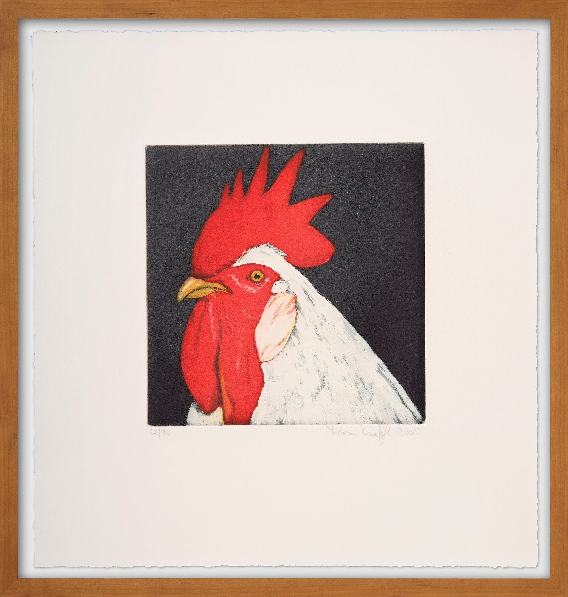 Obraz "Hlava zvířete (Kohoutí červená)" (2006) od Karin Kneffel