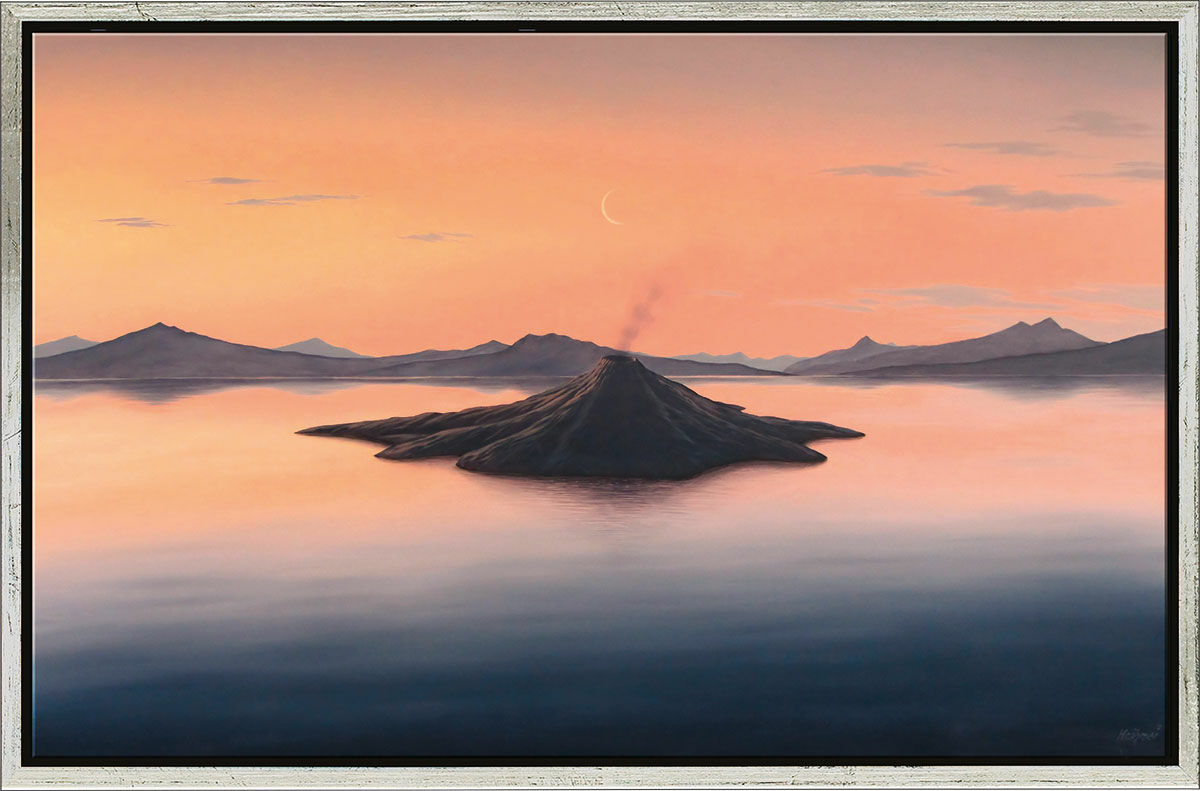 Tableau "Volcano Island" (2013), encadrée von Michael Krähmer
