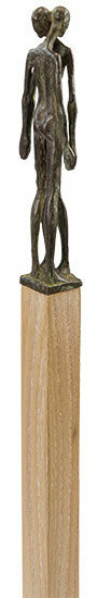 Sculpture "Unity", bronze on wooden stele by Sergio Burcialo