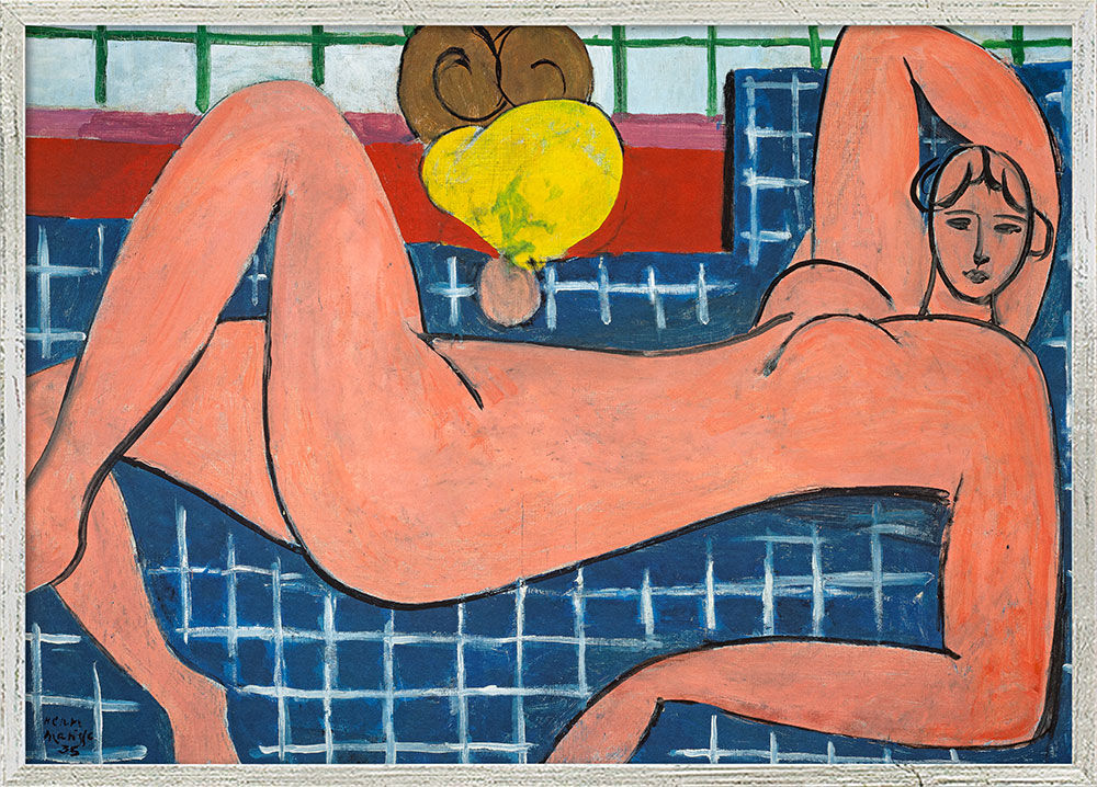 Bild "Großer liegender Akt" (1935), Version silberfarben gerahmt von Henri Matisse