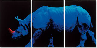 Bild "Blaues Nashorn (2007)", kleine Version, auf Keilrahmen von Sven Delitz