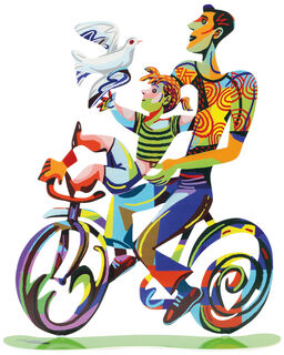 Sculpture debout double face "Weekend Rider"