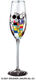 (869A) Champagneglas "Coral Flowers" av Friedensreich Hundertwasser