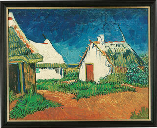 Picture "Three White Cottages in Saintes-Maries-de-la-Mer" (1888), framed