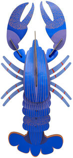 Trójwymiarowa dekoracja ścienna „Lapis Blue Lobster” wykonana z tektury z recyklingu, do samodzielnego montażu