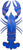 3D wall object "Lapis Blue Lobster" made of recycled cardboard, DIY
