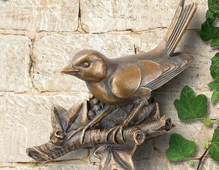 Objet de jardin / sculpture murale "Finch", bronze