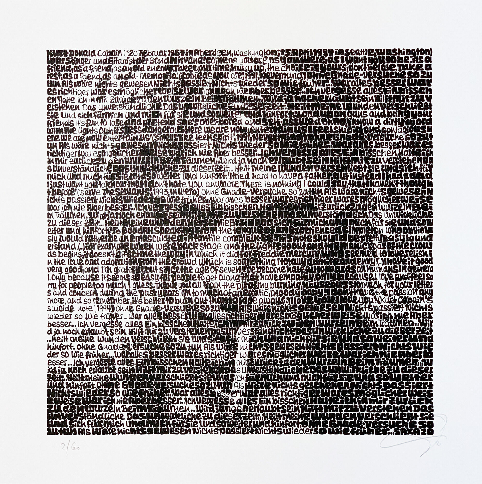 Tableau "Kurt Cobain" (2020) von SAXA