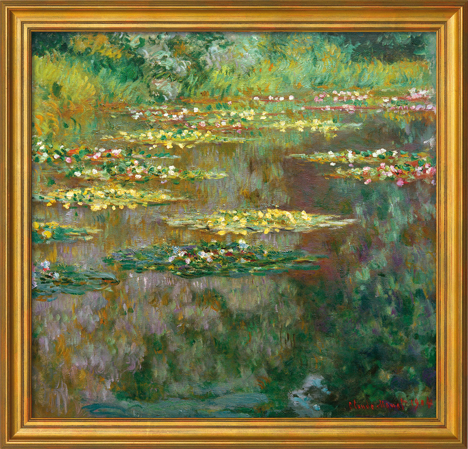 Bild "Nymphéas" (1904), gerahmt von Claude Monet