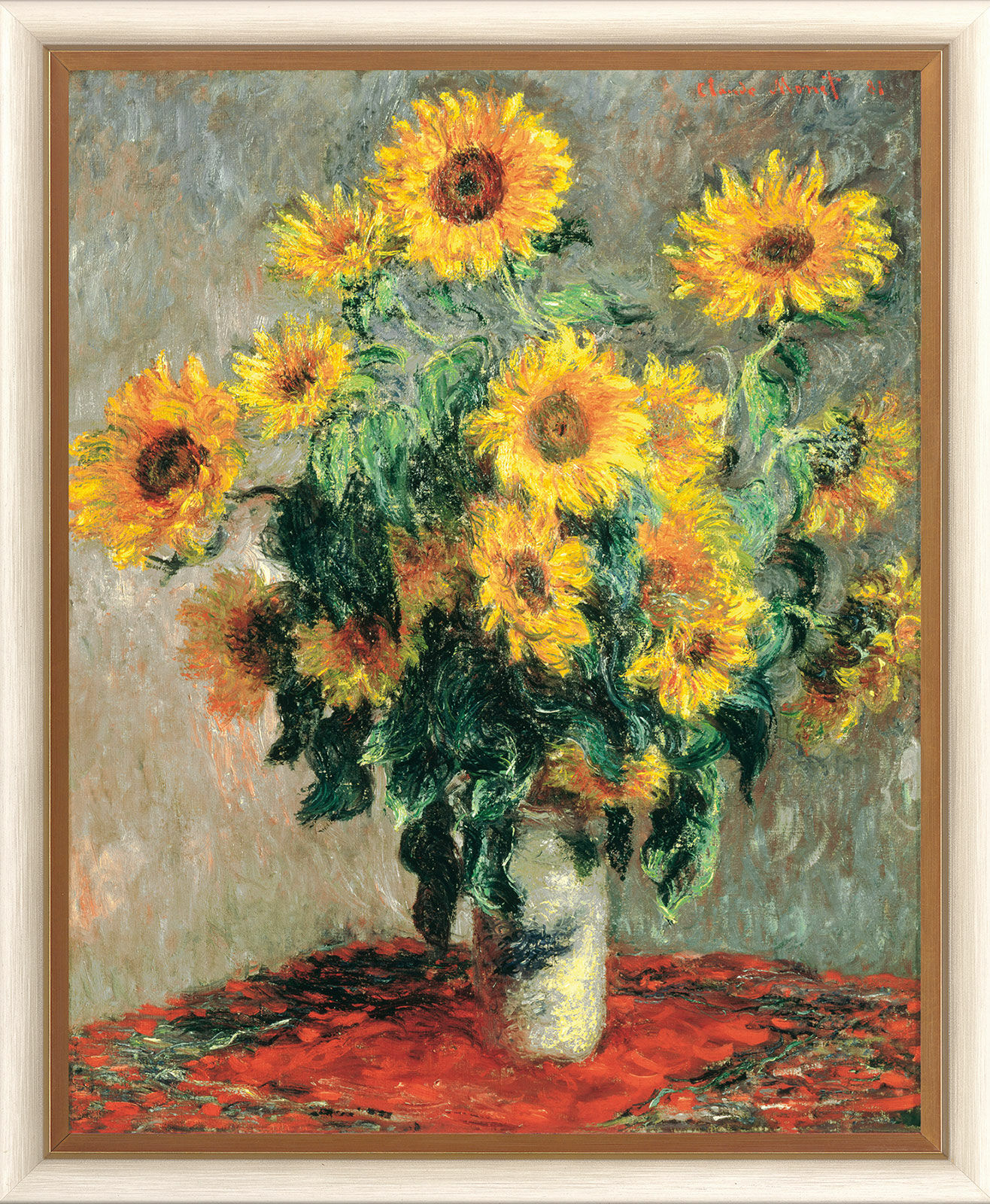 Picture "Sunflowers" (1880), framed by Claude Monet