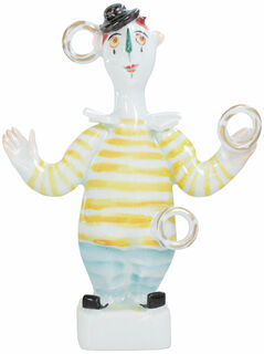Sculpture "Clown with Rings", porcelain