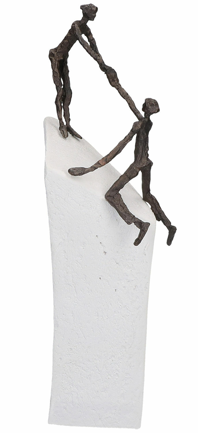 Sculpture "Together We Can Do It", bronze on cast stone by Luise Kött-Gärtner