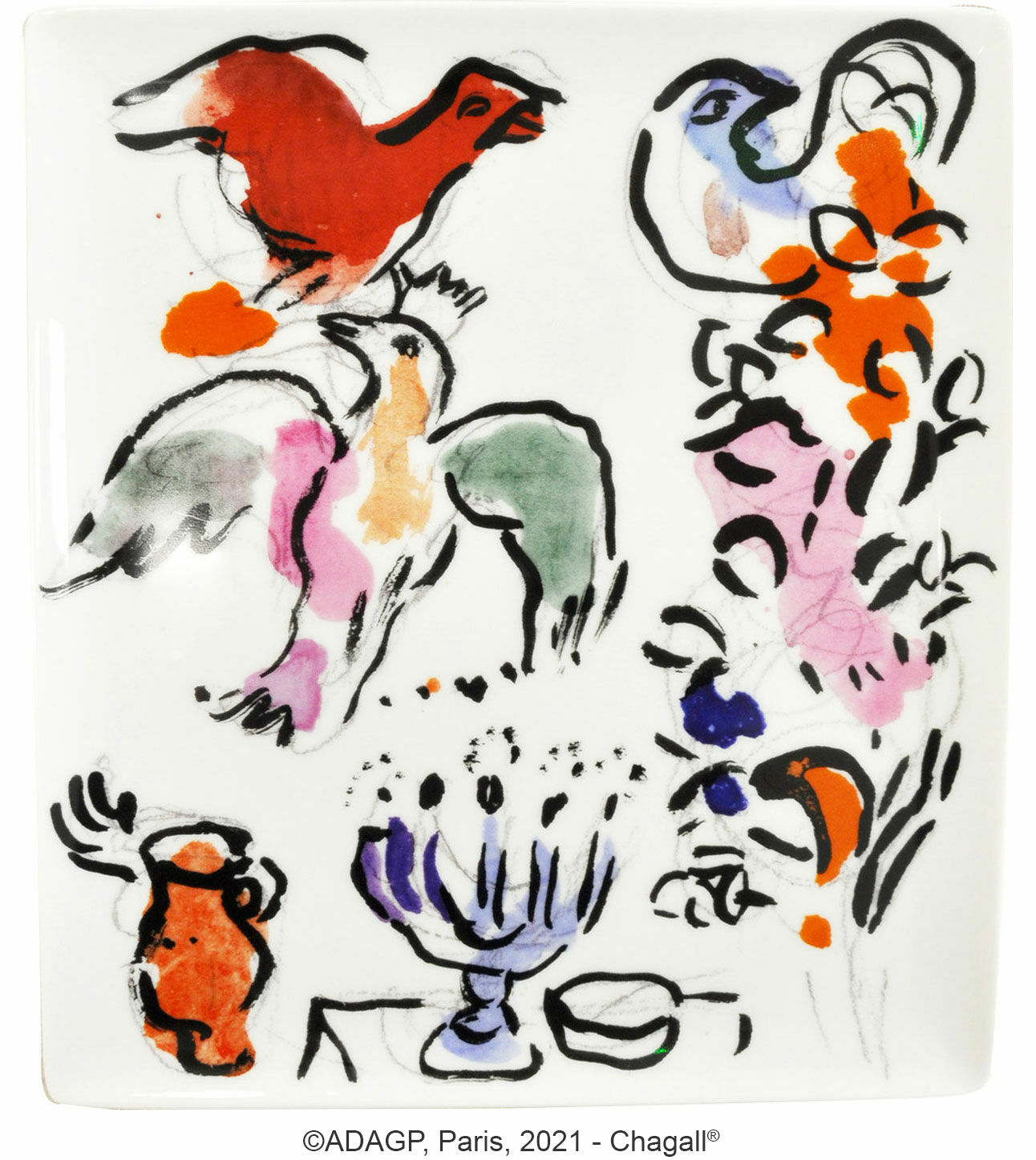 Collectie Les Vitraux d'Hadassah van Bernardaud - Porseleinen Kom "Asher" von Marc Chagall