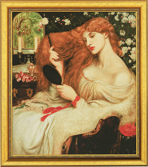 Bild "Lady Lilith" (1864-66), gerahmt von Dante Gabriel Rossetti