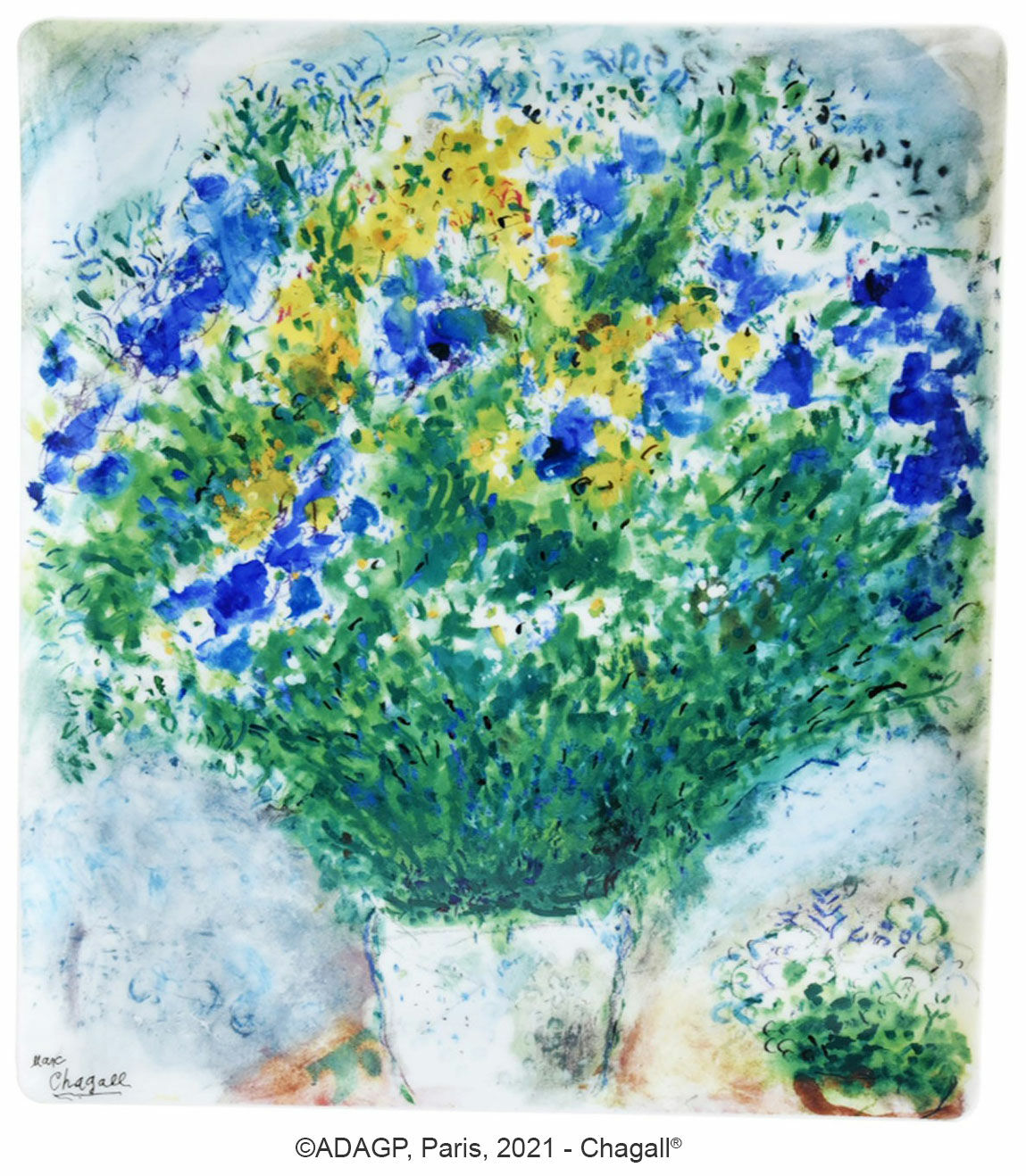 Kollektion "Les Bouquets de fleurs" von Bernardaud - Schale / Platte, Porzellan von Marc Chagall