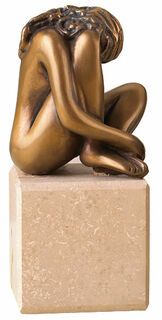Sculpture "La Speranza", bronze on marble pedestal by Bruno Bruni
