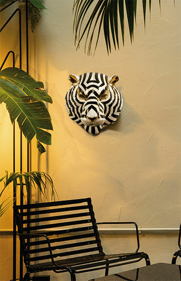 Vægobjekt "Tigermaske sort og guld", porcelæn von Lladró
