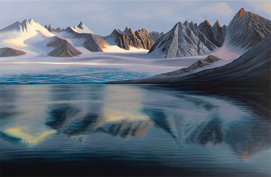 Picture "Glacial Lake" (2012), on stretcher frame by Michael Krähmer