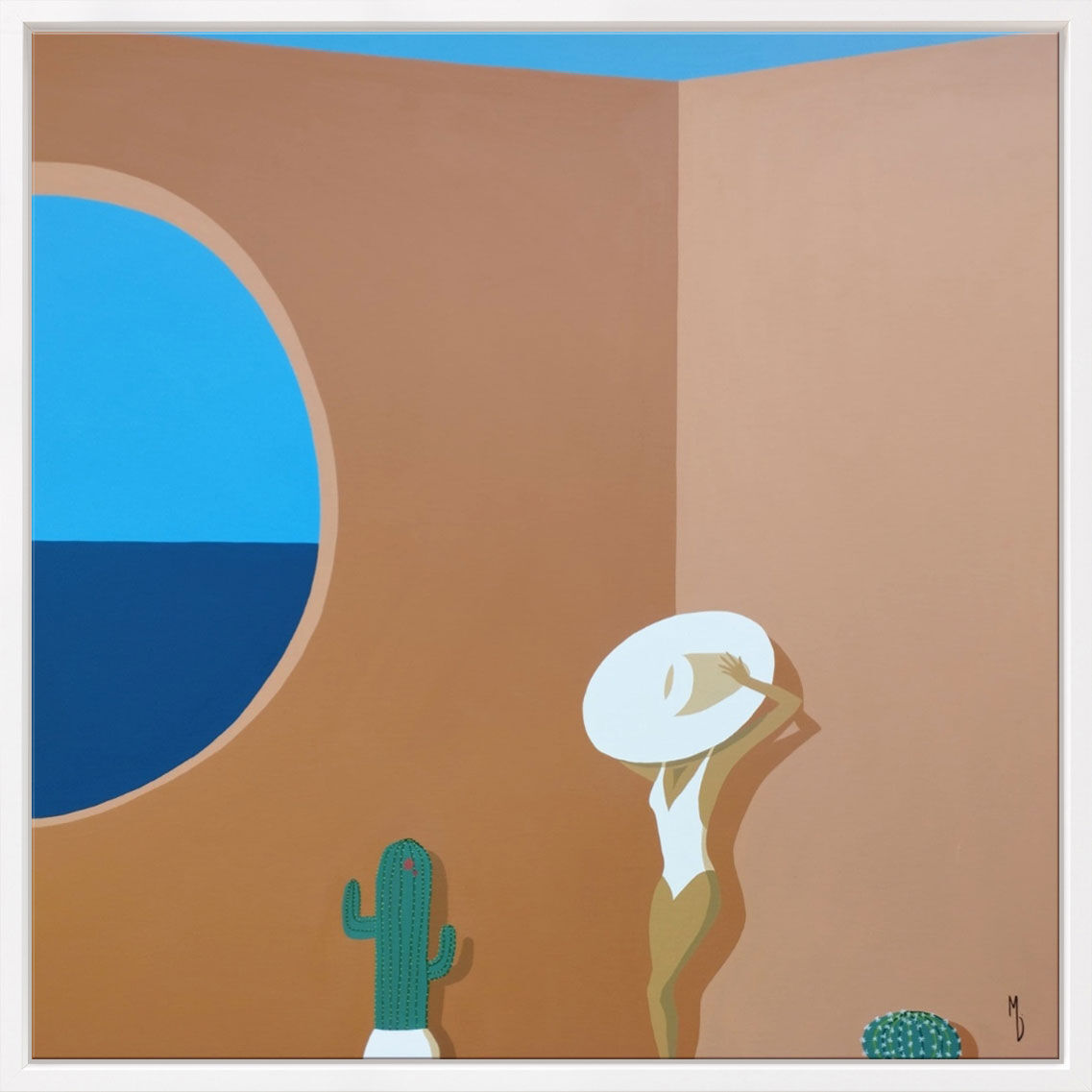 Picture "Méditerranée #3" (2023) (Original / Unique piece), framed by Marie Deforche