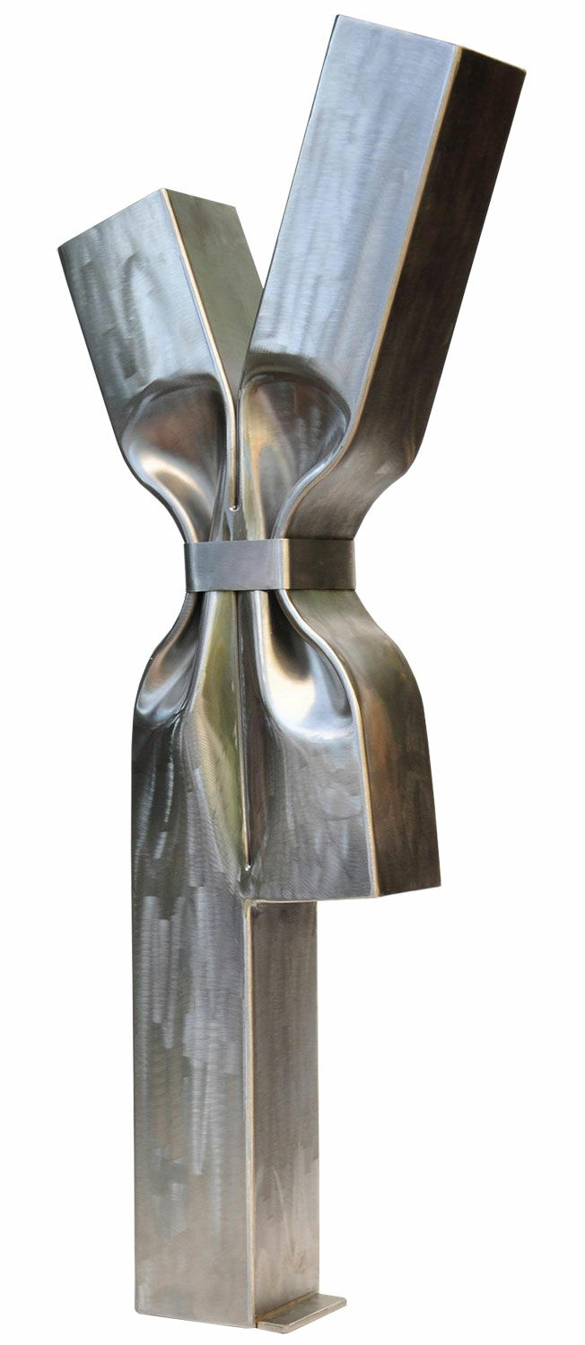 Sculptuur "Hommage aan Christo und Jeanne-Claude XV" (2015) (Origineel / Uniek stuk), roestvrij staal von Jan Köthe