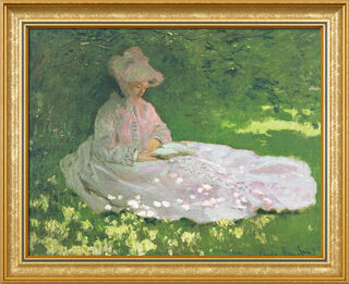 Picture "The Reader" (1872), framed by Claude Monet
