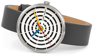 Polshorloge "Space Loops wit" Bauhaus-stijl - voor heren