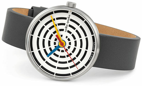 Wristwatch "Space Loops white" Bauhaus style
