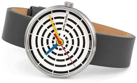 Polshorloge "Space Loops wit" Bauhaus-stijl - voor heren