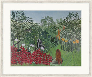Tableau "Forêt tropicale avec singes" (1910), encadré