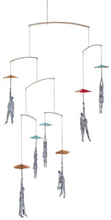 Sculptures / ceiling mobile "Unsafe Flight", bronze