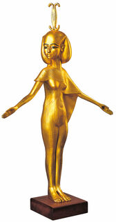 Skulptur "Schutzgöttin Neith (Originalgröße)", vergoldet